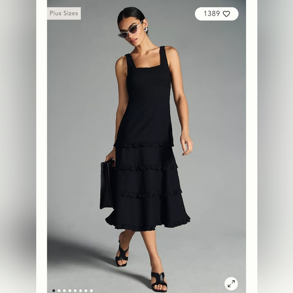 Anthro Black Tiered Dress
